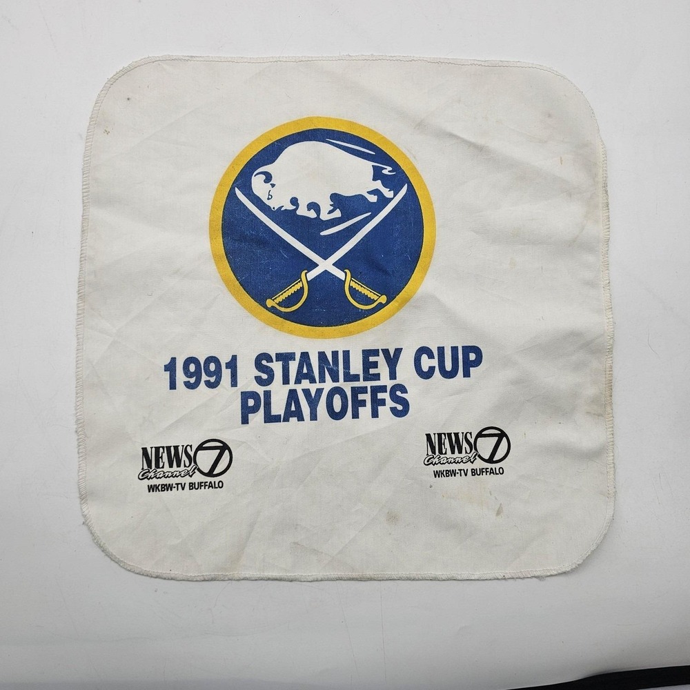 Vintage Buffalo Sabres Towel One Size White NHL Hockey 1991 Stanley Cup Playoffs